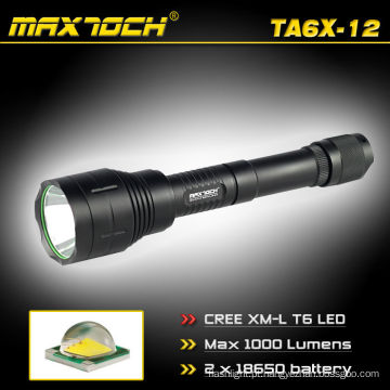 Maxtoch TA6X-12 tocha 1000 Lumen Cree 18650 alça lanterna LED distância Super elétrico lanterna de carregamento